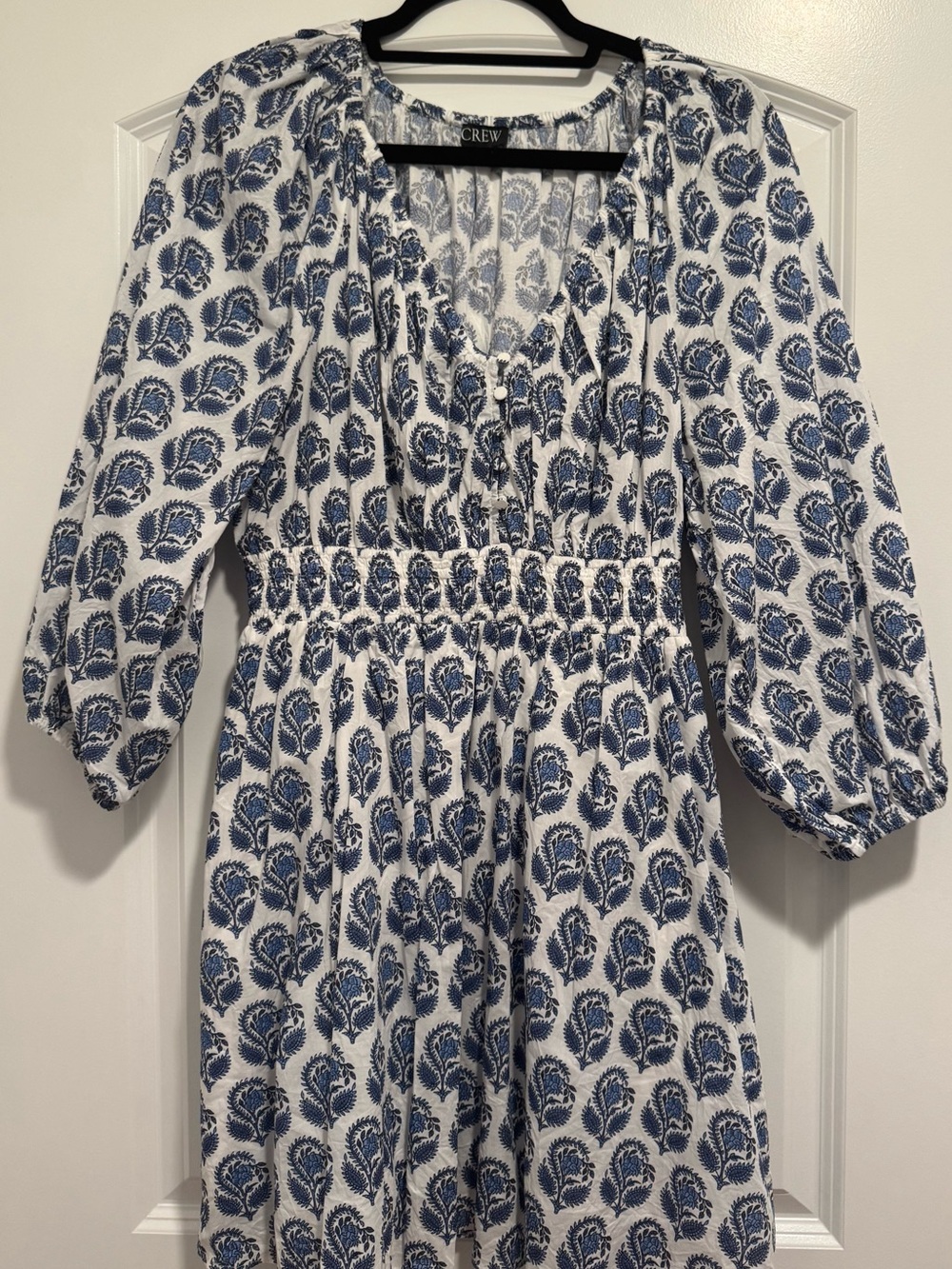 J. Crew V-neck mini dress in bouquet block print